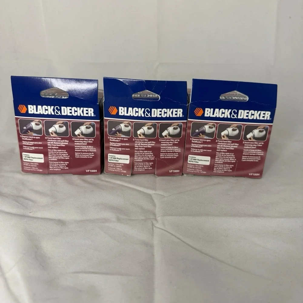 Lot of 3 Black & Decker VF100 VF100H Replacement Filters - Dust Buster‎ Cyclonic